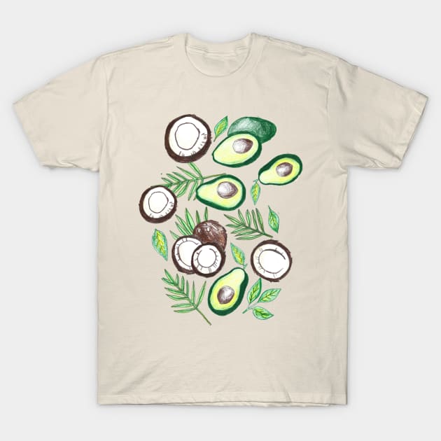 Coconuts and Avocados T-Shirt by tangerinetane